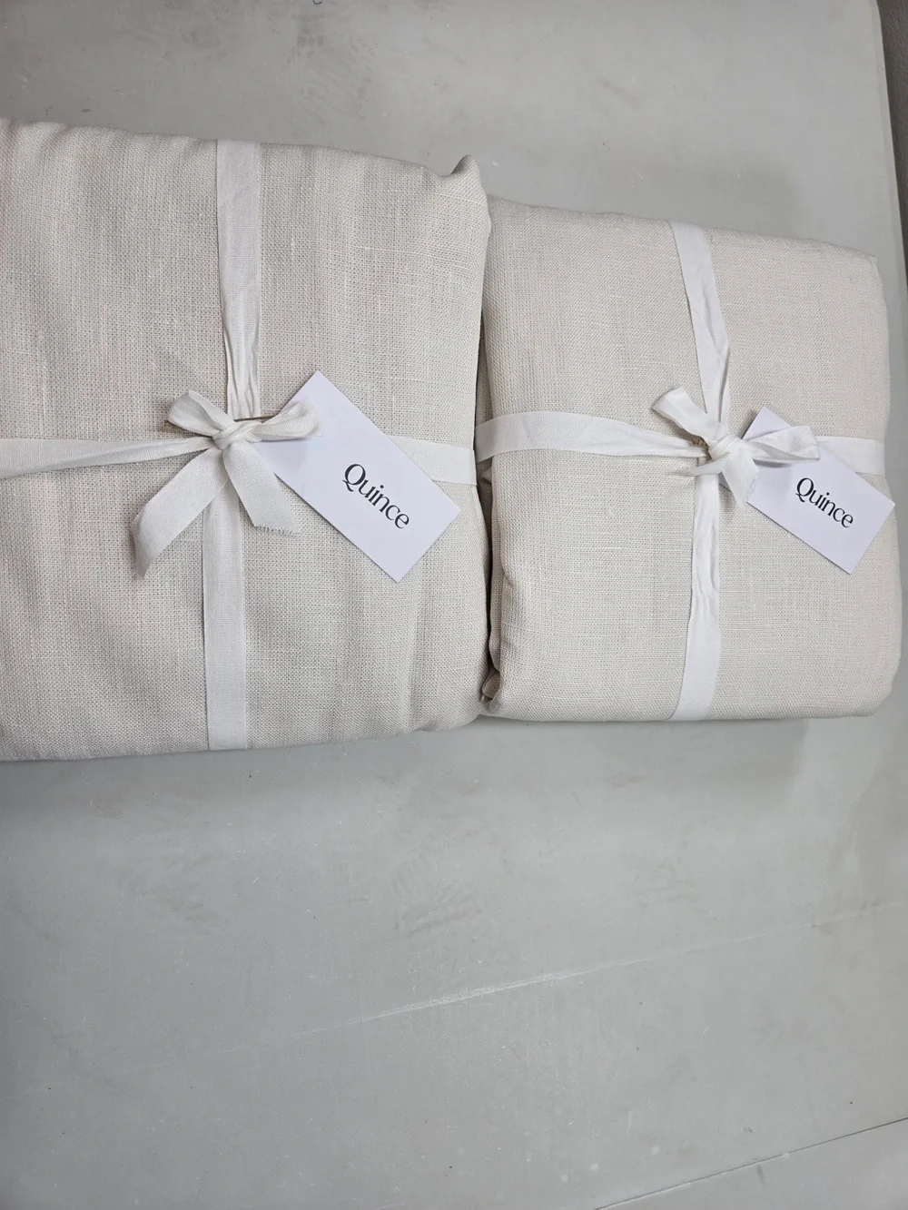 NWT QUINCE Set 2 48x108 Heavyweight European Linen Room Darkening Curtains 0132
